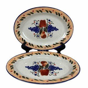 2 Buffalo China Large Oval Fruit Platters 15"